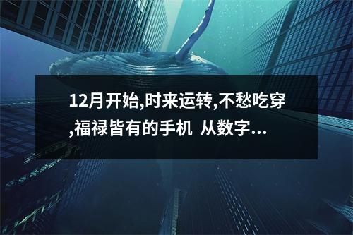 12月开始,时来运转,不愁吃穿,福禄皆有的手机  从数字能量学来看，选购手机号码的几大雷区，你中