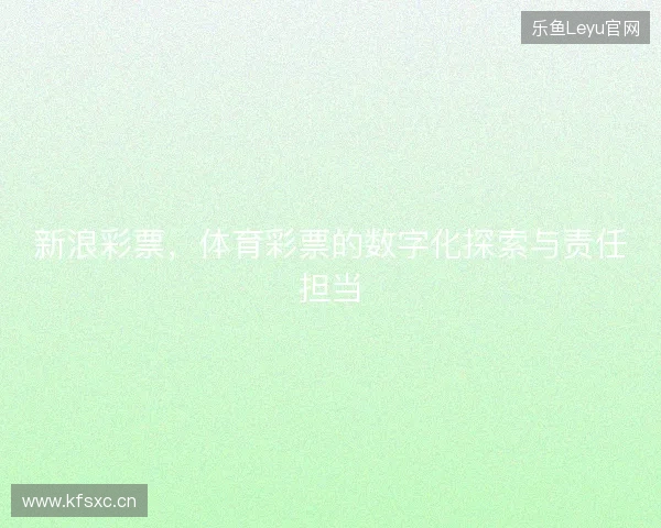新浪彩票，体育彩票的数字化探索与责任担当